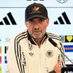 Jürgen Klopp a német válogatott sajtótájékoztatóján.