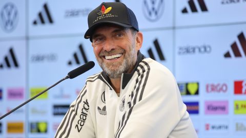 Jürgen Klopp a német szövetség sajtótájékoztatóján.