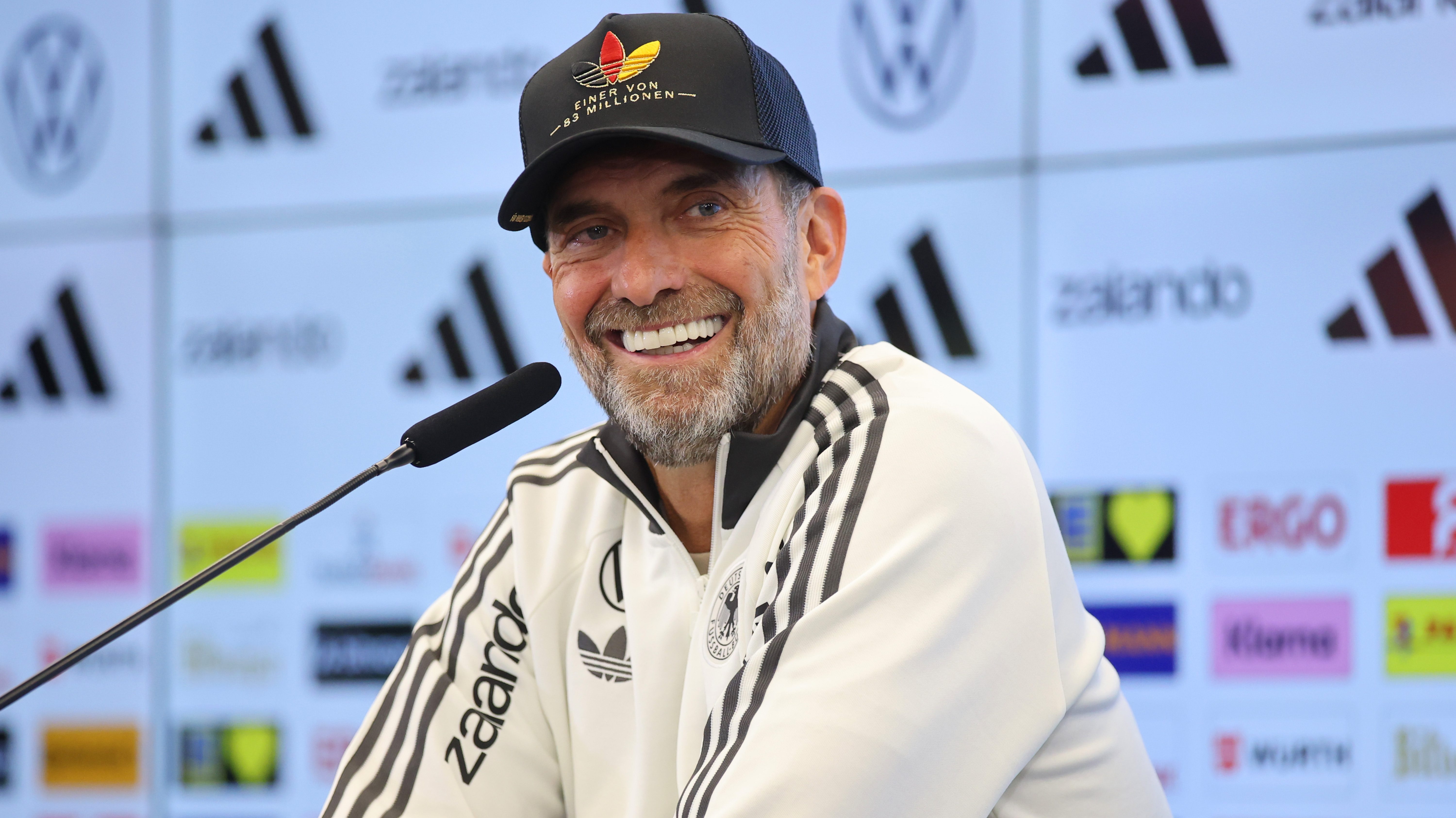 Jürgen Klopp a német szövetség sajtótájékoztatóján.