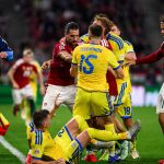 A magyar-ukrán Nemzetek Ligája-mérkőzésen kirobbant tömegjelenet kezdete.