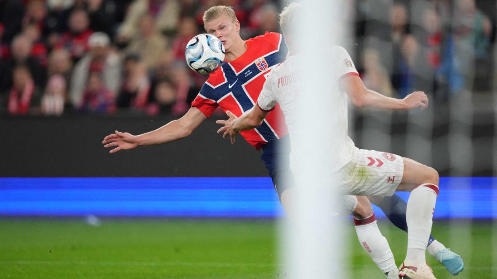 Erling Haaland (Norway) during Group Stage, UEFA Nations League, Norway and Denmark at Ullevaal Stadion, Oslo, Norway on September 24 2026. (Photo by Ulrik Pedersen/NurPhoto)