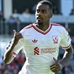 Liverpool's Swedish striker #09 Alexander Isak celebrates after scoring his team's first goal during the English Premier League football match between Bournemouth and Liverpool at the Vitality Stadium in Bournemouth, southern England on September 20, 2026.