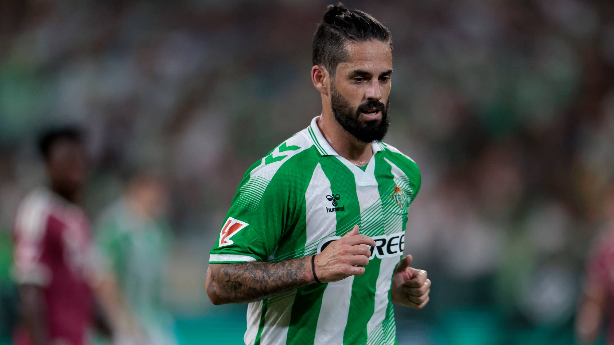 Francisco Roman Alarcon ''Isco'' of Real Betis in action during the La Liga EA Sports match between Real Betis and Real Madrid at La Cartuja Stadium in Seville, Spain, on September 4, 2026. (Photo by Jose Luis Contreras/NurPhoto)