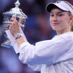 NEW YORK, NEW YORK - SEPTEMBER 12: Elena Rybakina of Kazakhstan celebrates with the trophy after defeating Aryna Sabalenka in their Women's Singles Final match on Day Fourteen of the 2026 US Open at USTA Billie Jean King National Tennis Center on September 12, 2026 in the Flushing neighborhood of the Queens borough of New York City. Julian Finney/Getty Images/AFP