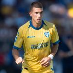 Giorgi Kvernadze of Frosinone Calcio in action during the Serie A Enilive match between Frosinone Calcio and Venezia FC at Stadio Benito Stirpe on September 6, 2026 in Frosinone, Italy (Photo by Giuseppe Maffia/NurPhoto)