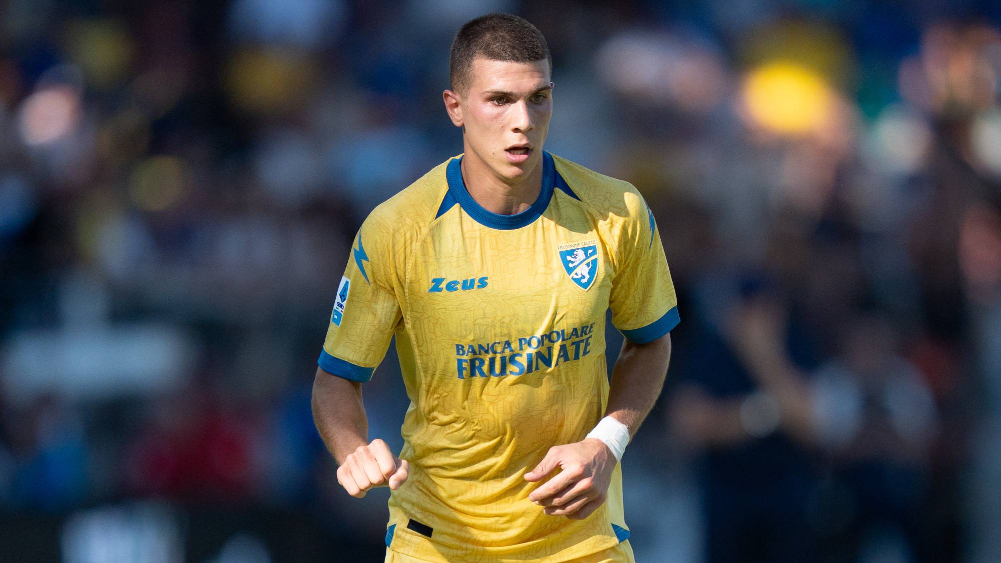 Giorgi Kvernadze of Frosinone Calcio in action during the Serie A Enilive match between Frosinone Calcio and Venezia FC at Stadio Benito Stirpe on September 6, 2026 in Frosinone, Italy (Photo by Giuseppe Maffia/NurPhoto)