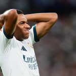 Kylian Mbappe centre-forward of Real Madrid and France lament a failed occasion during the LaLiga EA Sports 2026/27 match between Real Madrid and Real Sociedad at Estadio Santiago Bernabeu on August 26, 2026 in Madrid, Spain. (Photo by Jose Breton/Pics Action/NurPhoto)