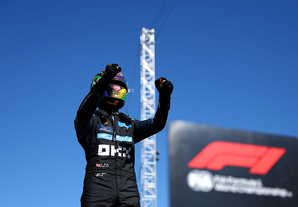 Lando Norris így örült a pole-nak. 