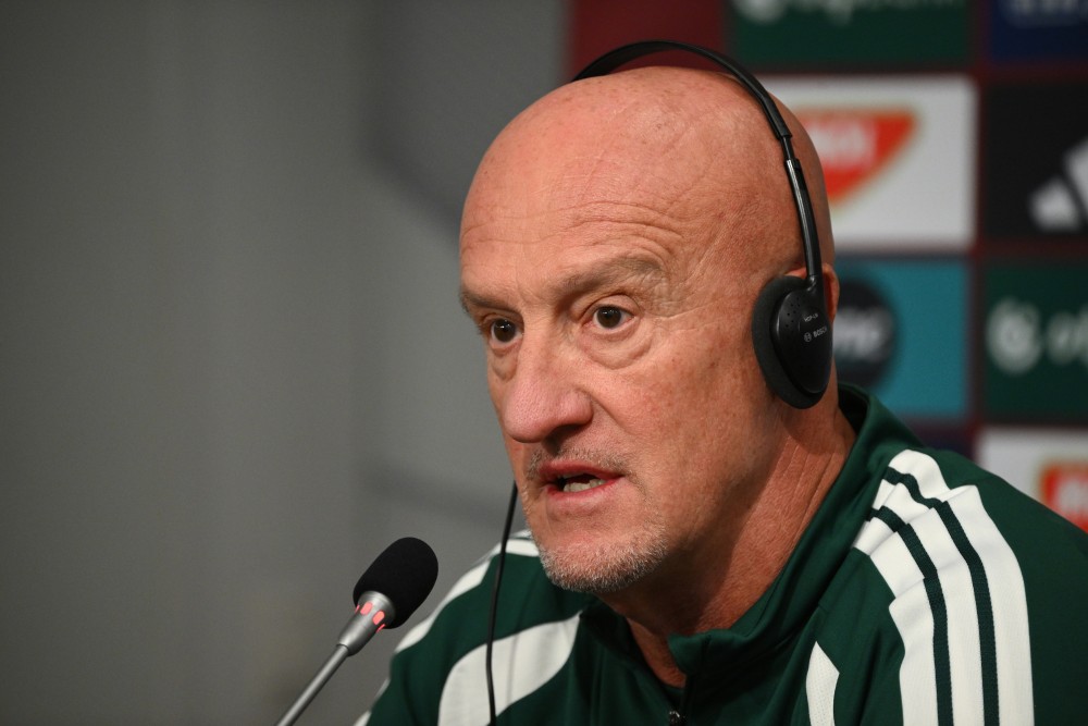 Marco Rossi szövetségi kapitány a magyar labdarúgó-válogatott sajtótájékoztatóján az MLSZ Telki Edzőközpontjában 2026. szeptember 24-én.