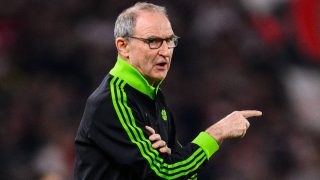 26 February 2026, Baden-Württemberg, Stuttgart: Soccer: Europa League, VfB Stuttgart - Celtic Glasgow, knockout round, intermediate round, second leg, MHPArena. Coach Martin O'Neill (Celtic Glasgow) gestures. Photo: Tom Weller/dpa