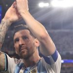 MIAMI GARDENS, FLORIDA - JULY 03: Lionel Messi #10 of Argentina applauds fans after the 3-2 win during the FIFA World Cup 2026 Round of 32 match between Argentina and Cabo Verde at Miami Stadium on July 03, 2026 in Miami Gardens, Florida. (Photo by Carmen Mandato - FIFA/FIFA via Getty Images)