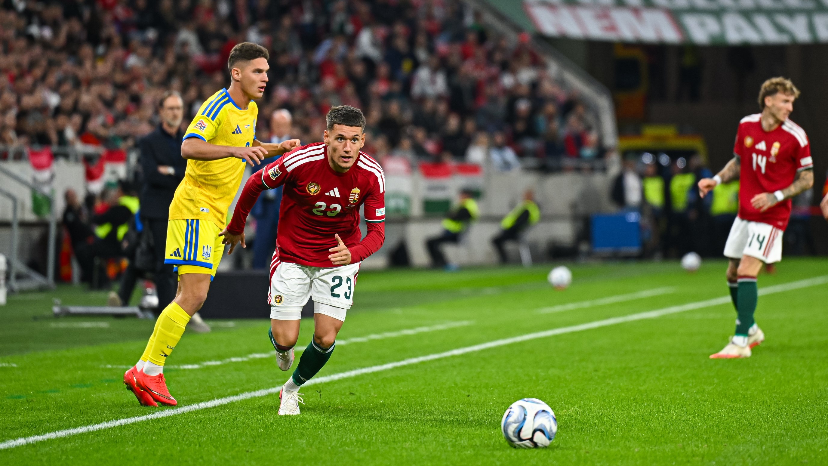 Redzic Damir az ukránok elleni Nemzetek Ligája-mérkőzésen.