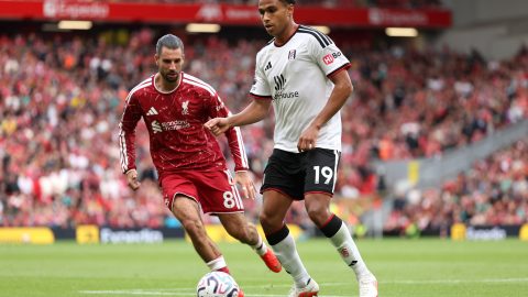 Szoboszlai Dominik a Liverpool és a Fulham bajnokiján az Anfielden.