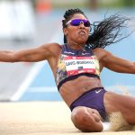 NEW YORK, NEW YORK - JULY 26: Tara Davis-Woodhall competes in the Women's Long Jump final during the 2026 USATF Outdoor Track & Field Championships at Icahn Stadium on July 26, 2026 in New York City. Caleb Bowlin/Getty Images/AFP