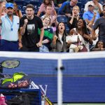 NEW YORK, NEW YORK - AUGUST 31: Fans celebrate Frances Tiafoe against Martin Damm during a Men's Singles match on Day Two of the 2026 US Open at USTA Billie Jean King National Tennis Center on Monday, August 31, 2026 in Flushing, NY. (Photo by Manuela Davies/USTA via Getty Images)
