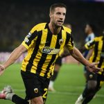 Barnabás Varga celebrates during the UEFA Champions League qualifying playoff - second leg football match between AEK Athens (AEK) and PFC Levski Sofia at the OPAP Arena in Athens, Greece, on August 26, 2026