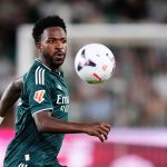 Vinicius Junior left winger of Real Madrid and Brazil in action during the LaLiga EA Sports 2026/27 match between Elche CF and Real Madrid at Estadio Manuel Martinez Valero on September 15, 2026 in Elche, Spain. (Photo by Jose Breton/Pics Action/NurPhoto)