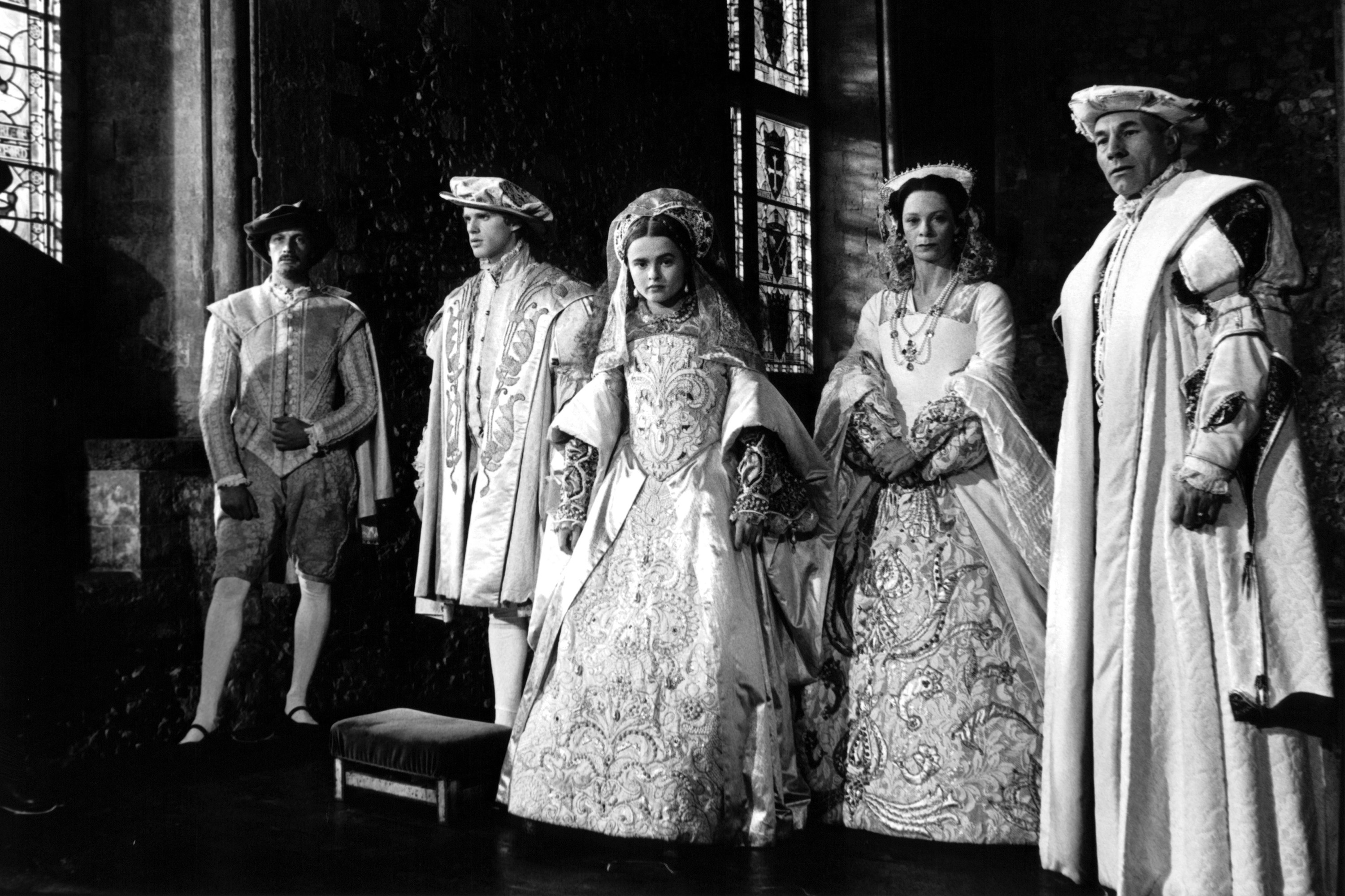 Cary Elwes, Helena Bonham Carter, Sara Kestelman és Patrick Stewart a Lady Jane című filmben, 1986-ban.