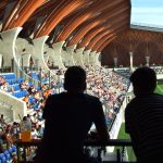 Felcsút, 2018. május 21. Nemzetközi labdarúgó-mérkõzés közönsége a Puskás Akadémia Pancho Arénájában, a Felcsúti Puskás Akadémia FC Labdarúgóklub 2014-ben felavatott stadionjában.
