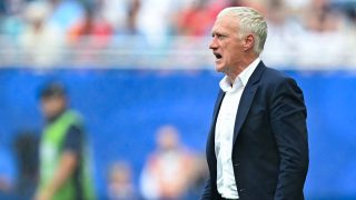 France's head coach Didier Deschamps gestures during the 2026 World Cup football tournament third-place match between France and England at the Miami Stadium in Miami on July 18, 2026.