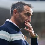 Erős Gábor, a Vasas vezetőedzője a labdarúgó OTP Bank Liga 8. fordulójának Debreceni VSC - Vasas FC mérkőzésén a debreceni Nagyerdei Stadionban 2026. szeptember 19-én.
