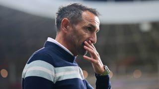 Erős Gábor, a Vasas vezetőedzője a labdarúgó OTP Bank Liga 8. fordulójának Debreceni VSC - Vasas FC mérkőzésén a debreceni Nagyerdei Stadionban 2026. szeptember 19-én.