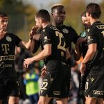 A ferencvárosi játékosok gólöröme.