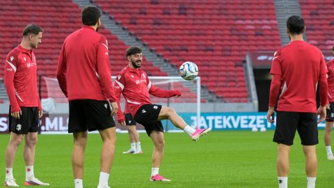 A georgiai labdarúgó-válogatott edzése a Puskás Arénában 2026. október 1-jén. A csapat másnap a magyar válogatott ellen lép pályára a Nemzetek Ligájának 3. fordulójában a Puskás Arénában.