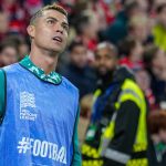 Cristiano Ronaldo a norvégok elleni Nemzetek Ligája-mérkőzésen.
