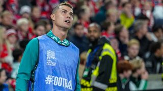 Cristiano Ronaldo a norvégok elleni Nemzetek Ligája-mérkőzésen.