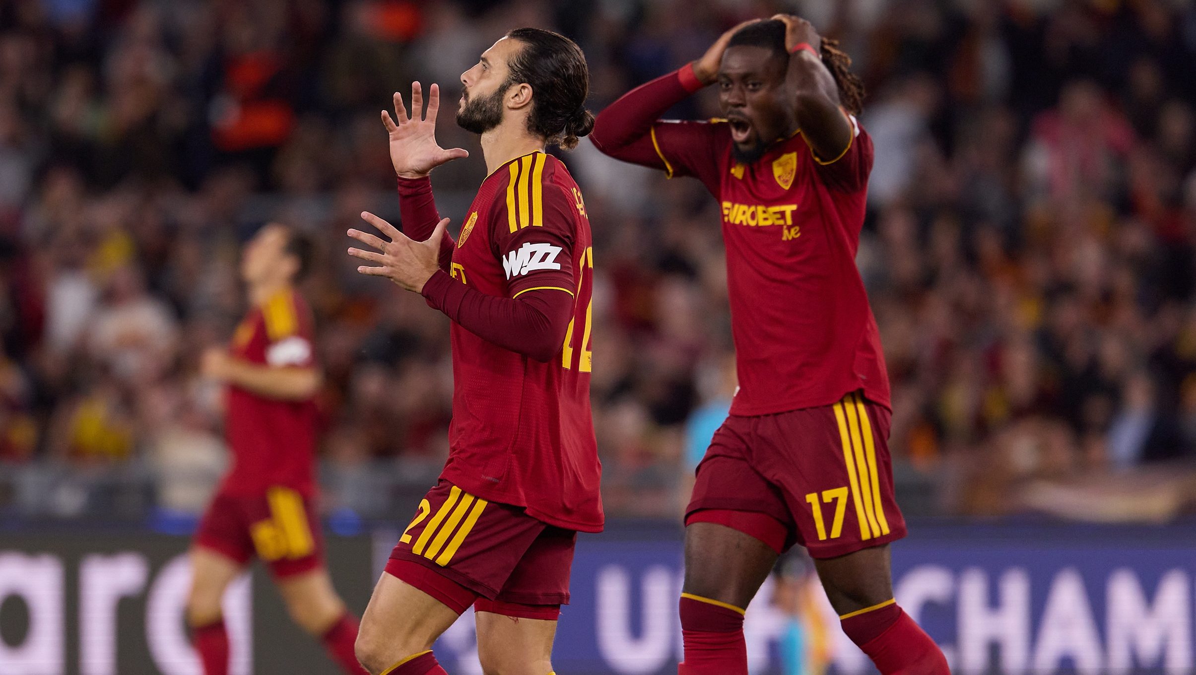 Mario Hermoso és Manu Kone a Real Madrid elleni Bajnokok Ligája-mérkőzésen.