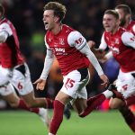 Adam Murphy és a Fleetwood Town játékosainak öröme a győzelem után.