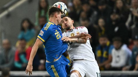 Lukács Dániel az ukránok elleni meccsen.