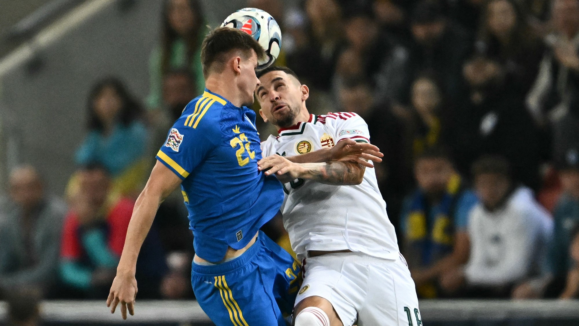 Lukács Dániel az ukránok elleni meccsen.