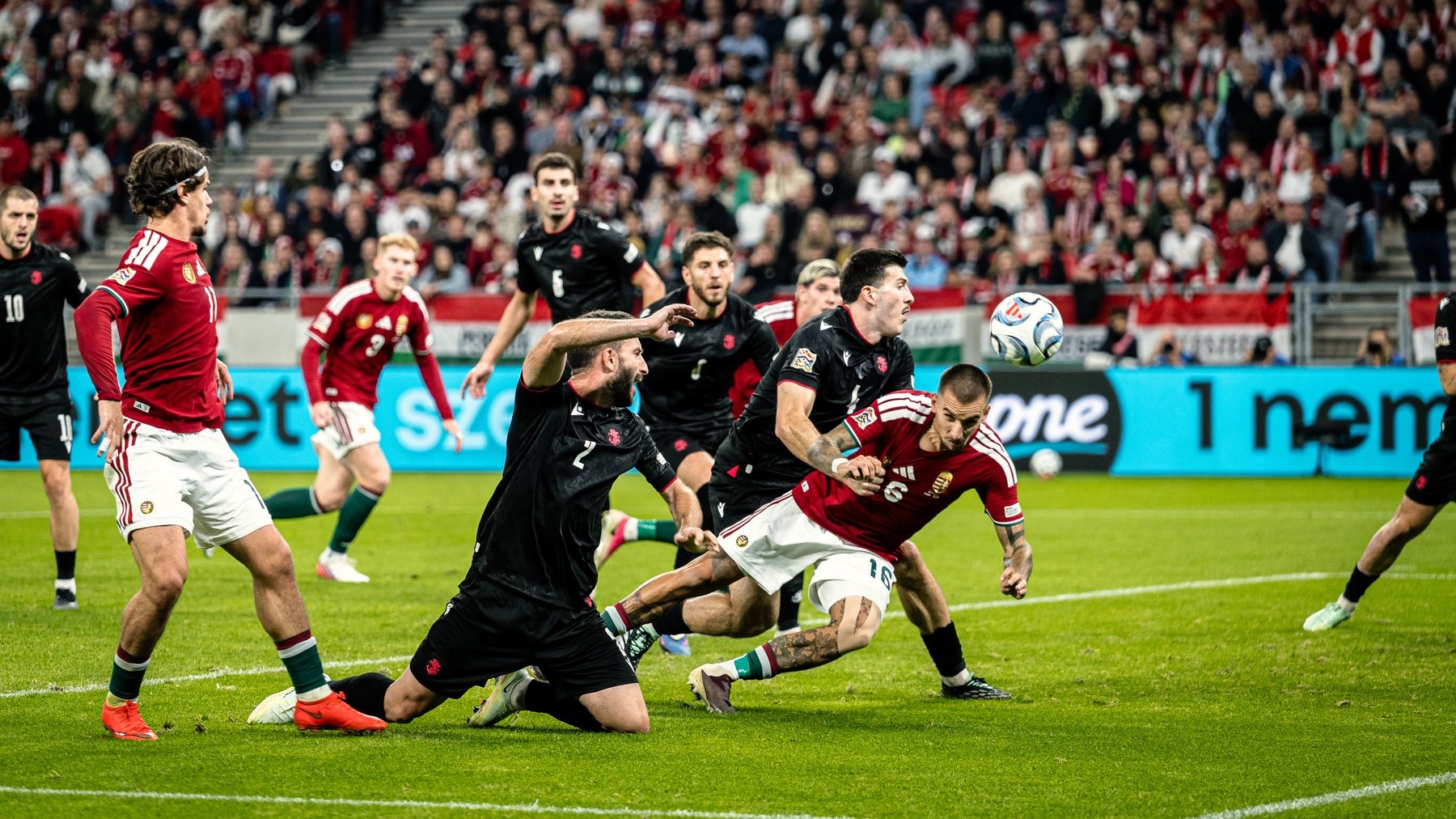 Magyar-georgiai mérkőzés a Puskás Arénában.