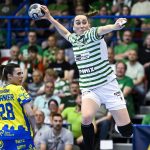 Márton Gréta, a Ferencváros játékosa a női kézilabda Bajnokok Ligája negyeddöntőjében játszott FTC-Rail Cargo Hungaria - Metz Handball első mérkőzésen az Érd Arénában 2026. április 19-én.