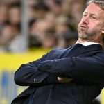 Sweden's head coach Graham Potter reacts during the UEFA Nations League Group B4 football match between Sweden and Romania in Solna, Sweden on September 25, 2026.