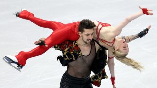 Ignateva Mariia és Szemko Danijil Leonyidovics ritmustánca a jégtáncosok versenyében, a sheffieldi műkorcsolya és jégtánc Európa-bajnokságon 2026. január 16-án.