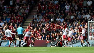 Szoboszlai Dominik szabadrúgása a Bournemouth elleni bajnokin.
