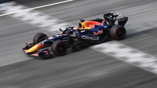 Red Bull Racing's Dutch driver Max Verstappen steers his car during the Formula One Bahrain Grand Prix in Sepang on October 4, 2026.