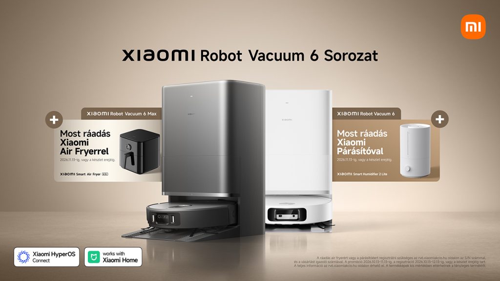 Megérkezett a Xiaomi Robot Vacuum 6 sorozat, a Xiaomi eddigi legerősebb robotporszívója