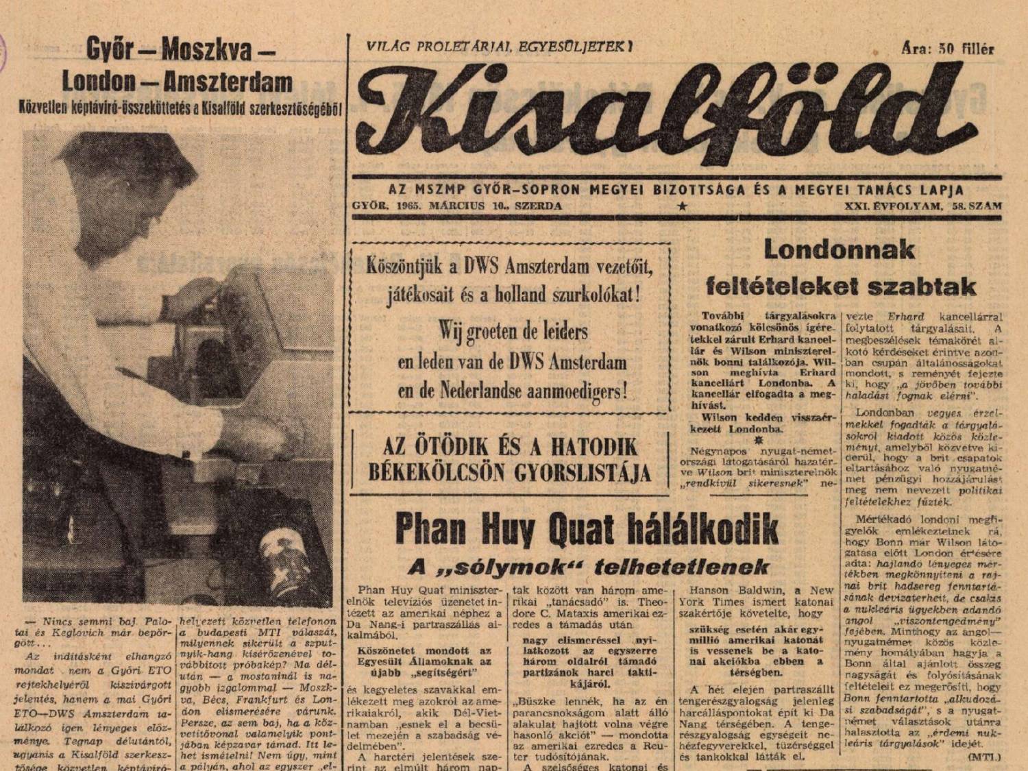 „Ilyen még nem volt! Egy vidéki labdarúgócsapat Európa legjobb négy együttese között!” 1