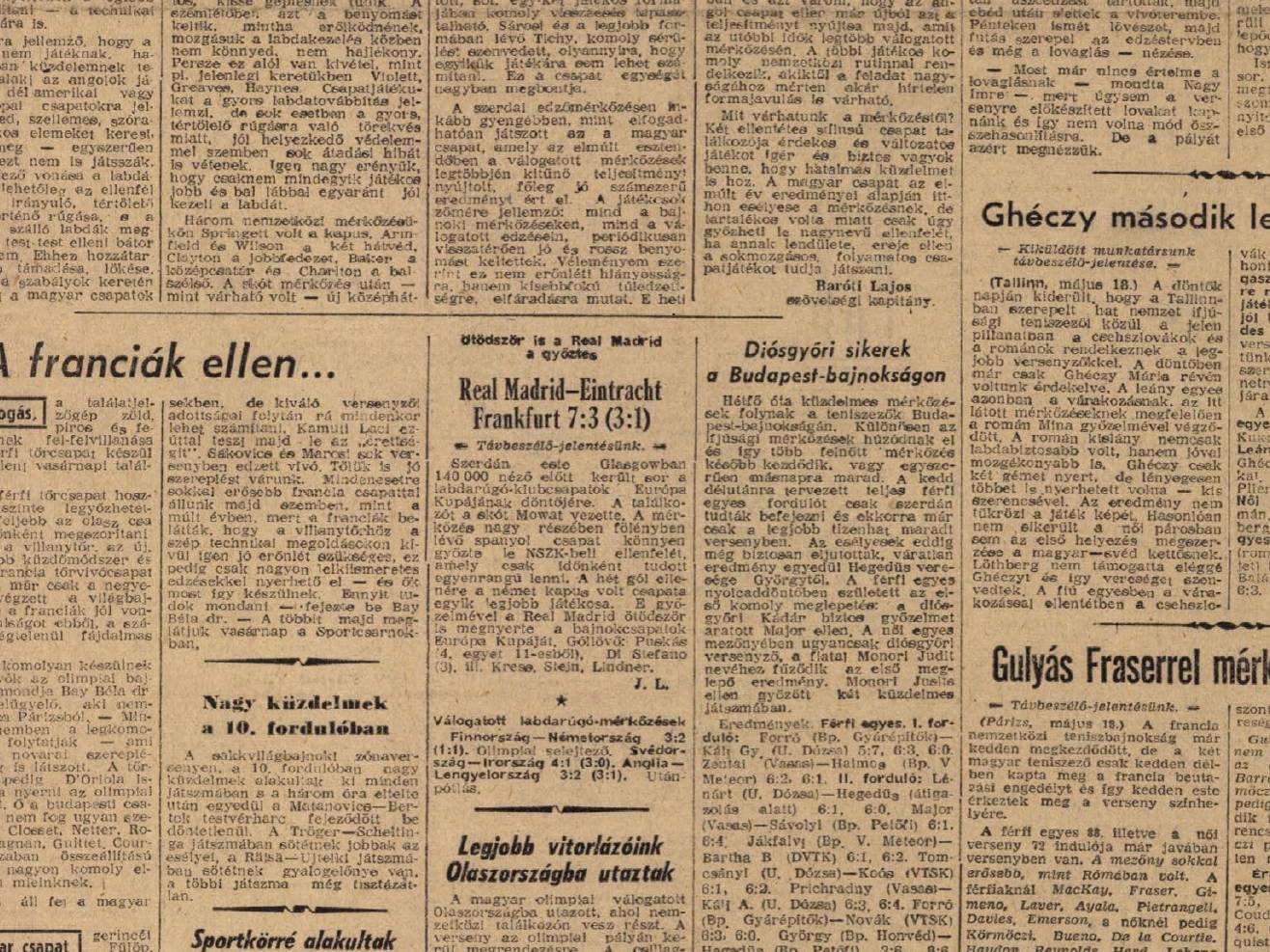 65 év telt el azóta, hogy Puskás és Di Stéfano elkápráztatta a világot 1