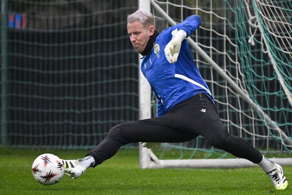 Robbie Keane: Mindig ilyen voltam, ezen nem változtatok 1 Gróf Dávid kapus a Ferencváros edzésén az FTC-MVM Népligeti Sportközpontban 2025. december 10-én. A csapat másnap lép pályára a skót Glasgow Rangers ellen a labdarúgó Európa-ligában.