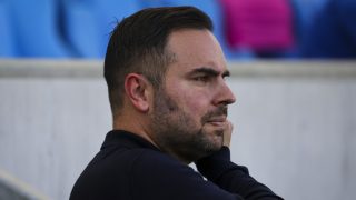 Horváth Dávid, az MTK vezetőedzője, a labdarúgó OTP Bank Liga 29. fordulójában játszott MTK Budapest-Ferencvárosi TC mérkőzésen a Hidegkuti Nándor Stadionban.