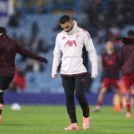 Mohamed Szalah, a Liverpool játékosa a Leeds United és a Liverpool közötti Premier League-mérkőzés előtti bemelegítésen az Elland Road stadionban, 2025. december 6-án, Leedsben, Angliában.