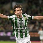 Tóth Alex, az FTC játékosának gólöröme a labdarúgó OTP Bank Liga 32. fordulójában játszott Ferencvárosi TC - Fehérvár FC mérkőzésen a Groupama Arénában 2025. május 18-án.