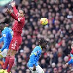 Virgil van Dijk, a Liverpool csapatkapitánya a Wolves elleni Premier League-mérkőzésen.