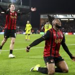 Antoine Semenyo a Bournemouth - Tottenham bajnokin a Premier League-ben.