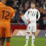 Csoboth Kevin a Hollandia - Magyarország Nemzetek Ligája-mérkőzésen.